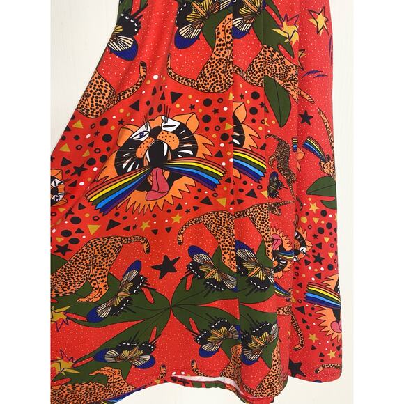 NOOWORKS Vacation Dress Pride Tiger Print Sleeveless Midi Dress US MEDIUM - Picture 12 of 14